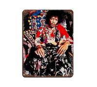 Poster Jimi Hendrix 1 Retro Poster Metal Tin Sign Chic Art Retro Iron Painting Bar People Cave Cafe Family Garage Poster Wall Decoration 12x16inch(30x40cm)