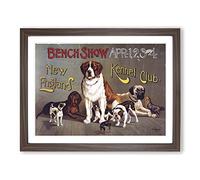 Poster Kennel Club Dog Vintage Advertisement Framed Print | A3 Walnut Framed Wall Art | Ready to Hang | Classic Animal Picture | Living Room Bedroom Lounge Office
