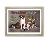 Poster Kennel Club Dog Vintage Advertisement Framed Wall Art Print A3 Oak