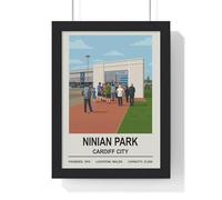 Poster Kingz Cardiff City Ninian Park Stadium A4 Framed Football Stadium Wall Art Print