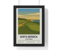 Poster Kingz North Berwick 13th Hole A4 Framed Golf Wall Art Print