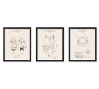 Poster Master 3-Piece Diving Blueprint Print - Patent Poster - Swimmer's Mask & Helmet Art - Technical Drawing Wall Design - Great Office or Gym Wall Decor - 8x10 UNFRAMED Wall Art