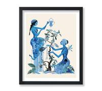 Poster Master Blue Greek Poster - Retro Blue Floral Print - Manifest Art - Spiritual Art - Chic Boho Art - Contemporary Wall Art - Modern Art - Living Room or Office Decor - 8x10 UNFRAMED Wall Art