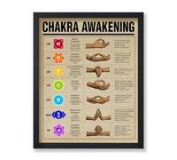 Poster Master Chakra Awakening Poster - Chakra Print - Meditation Art - Positive Body Energy Art - Gift for Men & Women - Decor for Bedroom, Living Room, Gym or Yoga Studio - 11x14 UNFRAMED Wall Art