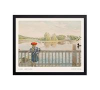 Poster Master Lisbeth Fishing Print - Vintage Carl Larsson Poster - A Home Series Art - Watercolor Painting - Aesthetic Office, Living Room or Bedroom Decor - 8x10 UNFRAMED Wall Art