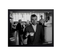 Poster Master Mobster Print - Gentleman Having a Cup of Joe Poster - Alcohol & Bar Cart Art - Black and White Photography - Great Kitchen, Bar or Restaurant Decor - 8x10 UNFRAMED Wall Art