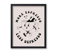 Poster Master More Espresso Less Depresso Poster - Retro Coffee Print - Cafe Art - Trendy Art - Modern Art - Chic Boho Art - Typography Art - Kitchen or Restaurant Wall Decor - 8x10 UNFRAMED Wall Art