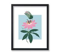 Poster Master Passiflora Caerulea Poster - Retro Passion Flower Print - Pink Flower Art - Floral Art - Tropical Art - Chic Boho Art - Aesthetic Kitchen or Living Room Decor - 11x14 UNFRAMED Wall Art