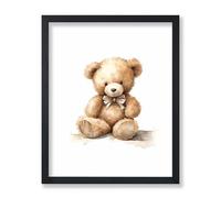 Poster Master Plush Teddy Bear Print - Cute Baby Animal Poster - Plushie Art - Minimal Wall Design - Gift for Boys, Girls & Parents - Decor for Nursery, Kid's Room or Bedroom - 8x10 UNFRAMED Wall Art
