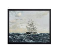 Poster Master Sailing Ship Print - Vintage Three-Master on the High Seas Poster - Ocean Art - Rustic Seascape Painting - Great Office, Bedroom or Living Room Decor - 8x10 UNFRAMED Wall Art