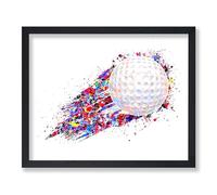 Poster Master Sports Poster - Golf Ball Print - Golf Art - Ball Art - Golfer Art - Abstract Art - Watercolor Art - Physical Education Art - Colorful Art - Gym or Office Decor - 8x10 UNFRAMED Wall Art