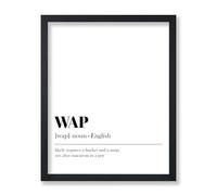 Poster Master Typography Poster - Dictionary Print - WAP Definition, Wet, Requires Bucket and Mop, Minimal, Funny - 8x10 UNFRAMED Wall Art - Gift for Girl, Friend - Wall Decor for Home, Bedroom, Dorm