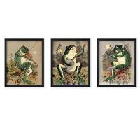 Poster Master Vintage Frog Playing Banjo Violin Print - Retro Frog Poster - Humorous Art - Funny Gift for Musician, Animal Lover - Wall Decor for Farmhouse, Kid's Room - 11x14 UNFRAMED Wall Art