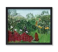 Poster Master Vintage Henri Rousseau Poster - Retro Tropical Forest With Monkeys Print - Animal Art - Botanical Art - Jungle Art - Classic Painting - Living Room Wall Decor - 8x10 UNFRAMED Wall Art