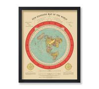 Poster Master Vintage Map Poster - 11x14 Unframed Wall Art Print - New Standard of the World Map - Flat Earth Gleason's Map - Great Wall Decor Gift for Home, Office, Living Room, Bedroom