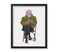 Poster Master Vintage Minimalist Poster - Retro Funny Print - Bernie Sanders Mittens, Meme, Political, Old Man Sitting - 8x10 UNFRAMED Wall Art - Gift for Artist, Friend - Wall Decor for Office, Dorm