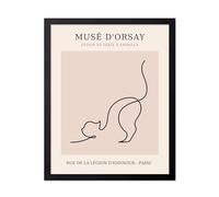 Poster Master Vintage Picasso Poster - Retro One Line Cat Drawing Print - Cat Art - Minimal Gift for Men, Women, Animal Lover - Abstract Wall Decor for Home, Office, Bedroom - 11x14 UNFRAMED Wall Art