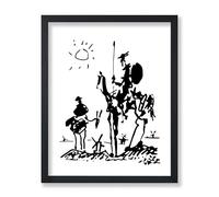 Poster Master Classic Picasso Poster - Vintage Minimalist Print - 8x10 UNFRAMED Wall Art - Gift for Artist, Friend - Don Quixote, Black, White, Sun, Windmills, Donkey - Wall Decor for Home, Office