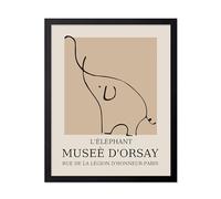 Poster Master Vintage Poster - Retro Elephant Print - Line Drawing Art - Sketch Wall Art - Gift for Boys & Girls - Cute Wall Decor for Bedroom, Kid's Room or Nursery - 11x14 UNFRAMED Wall Art