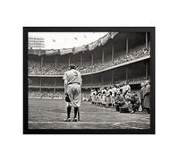 Poster Master Vintage The Babe Bows Out Poster - Retro Babe Ruth Retires Print - Sports Art - Baseball Art - Gift for Him, Men, Athlete - Decor for Man Cave, Gym, Living Room, 16x20 Black Framed