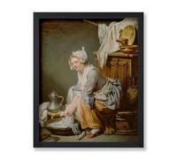 Poster Master Vintage The Laundress Poster - Retro Washerwoman Print - Realism Art - Laundry Art - Gift for Men & Women - Great Wall Decor for Laundry Room, Bedroom or Office - 8x10 UNFRAMED Wall Art