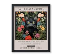 Poster Master William Morris Poster - Black Cat Print - Flower Art - Botanical Art - Exhibition Art - Animal Art - Floral Art - Cat Art - Aesthetic Office or Bedroom Decor - 8x10 UNFRAMED Wall Art