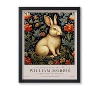 Poster Master William Morris Poster - White Rabbit Print - Bunny Art - Botanical Art - Exhibition Art - Animal Art - Forest Art - Floral Art - Aesthetic Bedroom Wall Decor - 8x10 UNFRAMED Wall Art