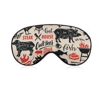 Poster Meat Steak House Sleep Eye Mask Sleeping Light Blocking Cover Night Blindfold for Travel Nap