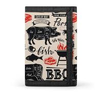 Poster Meat Steak House Wallet for Men Trifold Wallets Credit Card Holder Minimalist Front Pocket for Women