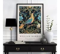 Poster of a William Morris Print Bird, William Morris Exhibition Print Bird, William Morris Poster, Vintage Wall Art, Textiles Art, Bird Print (12) (A3 11.7x 16.5 in)