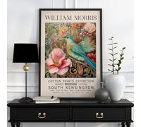 Poster of a William Morris Print Bird, William Morris Exhibition Print Bird, William Morris Poster, Vintage Wall Art, Textiles Art, Bird Print (3) (A4 8.27 x 11.69 inch)