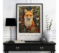 Poster of a William Morris Print Fox, William Morris Exhibition Print Fox, William Morris Poster, Vintage Wall Art, Textiles Art, Vintage Poster, Fox Print (5) (A3 11.7x 16.5 in)