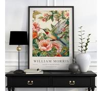 Poster of a William Morris Print Hummingbird, William Morris Exhibition Print Hummingbird, William Morris Poster, Vintage Wall Art, Textiles Art, Hummingbird Print (4) (A3 11.7x 16.5 in)