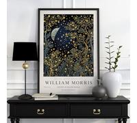 Poster of a William Morris Print, William Morris Exhibition Print, William Morris Poster, Vintage Wall Art, Textiles Art, Vintage Poster, Stars & Moon Toad Art(4) (A4 8.27 x 11.69 inch)