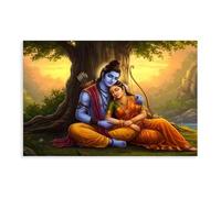 Poster of Lord Ram, Sita And Art Rama Canvas Poster Bedroom Decor Landscape Office Room Decor Gift 12x18inch(30x45cm)