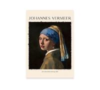 Poster of Nacnic Girl with a Pearl Earring Decorative frames for your living room, bedroom, home. Wall art prints. Aesthethic wall prints inspired by Johannes Vermeer A4
