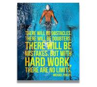 poster Official Michael Phelps Motivational Poster - Authentic Swim Champion Wall Decor with Inspiring Quote for Fans & Athletes(Framed,12x18inch(30x45cm))