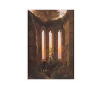 Poster on The Tomb of Painter Caspar David Friedrich Hutten Posters Wall Art Painting Canvas Prints Decor Poster Artworks 08x12inch(20x30cm)