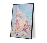 Poster original design pastel conch shell painting(17"x11" Unframed) coastal wall art ocean aesthetic room decor summer beach vacation picture mermaid marine life illustration sea glass print