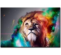 Poster pictures Colorful Lion Artistic Wall Art Painting The Picture of Animal Print On Canvas Artwork Pictures For Home Living Room Modern Decor 50x70cm/19.7"x27.6" Frameless2