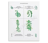 poster Reiki Symbols Reference Poster Spiritual Energy Healing Chart with Meanings Wall Art Print for Holistic Healer Office Home Sanctuary(Framed,08x12inch(20x30cm))