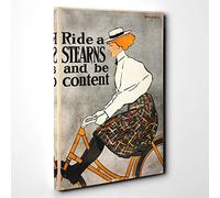 Poster Ride a Stearns Bicycle Canvas Print | Gallery Wrapped 30mm Frame Wall Art | 30x20 inches | Ready to Hang | Retro Vehicles Picture | Living Room Bedroom Lounge Office
