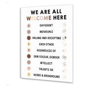 poster Safe Space Wall Art, Diversity & Belonging Canvas Print for Classroom, Therapy Office, “All Are Welcome Here” Poster(Unframed,08x12inch(20x30cm))