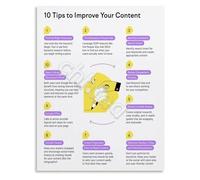 poster SEO and Content Optimization Poster 10 Key Tips Educational Wall Chart Visual Guide for Digital Marketing(Framed,08x12inch(20x30cm))