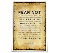 poster Spiritual Warfare Poster Isaiah 43 1-3 Bible Verse Canvas Wall Art for Bedroom Declarations Prayer Closet Christian Armor Decor(Framed,12x18inch(30x45cm))