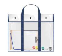 Poster Storage Bag - Clear Waterproof Art Organizer Poster Bag, PVC Bulletin Holder | Storage Solution For Capacity, Art Portfolio Bass With Carry Handle Pocket For Sketching Painting A, Blue