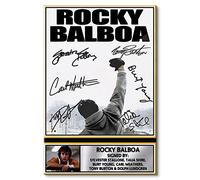 Poster Sylvester Stallone Inspirational Signature Classic boxing Movie Posters motivational wall art Living Room office wall decor Bedroom Home Decor Canvas Art HD Print（12x16inch unframed）