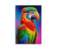 Poster Unframe Canvas Wall Art Prints for Hallway Decor - Animal Close Up Standing Parrot 20x30inch(50x75cm) Picture Unframe Artwork