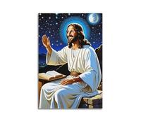 Poster Unframe Canvas Wall Art Prints for Home Decor - Jesus Religion Night Wisdom Sharing 16x24inch(40x60cm) Picture Unframe Artwork