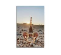 Poster Unframe Canvas Wall Art Prints for Room Decor - Brown Scorpion Animal Raising Tail Against Light in Desert 24x36inch(60x90cm) Picture Unframe Artwork
